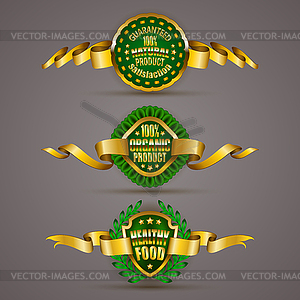 Golden badges - vector image