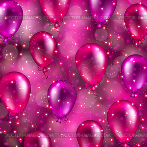 Festive background with hearts, bokeh - vector image