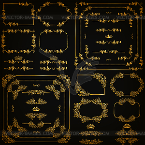 Набор золотых декоративные рамки, рамка - векторная графика