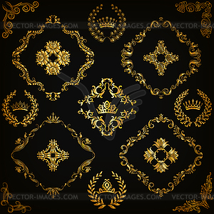 Set of damask ornaments - vector clipart