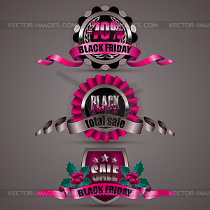 Set of black friday labels - vector image