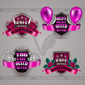 Set of black friday labels - vector clipart / vector image