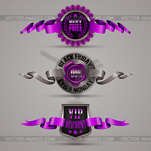 Set of black friday labels - vector clipart