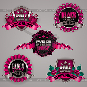 Set of black friday labels - vector image