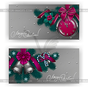 New Year`s background - garland of fir branches, - vector clip art