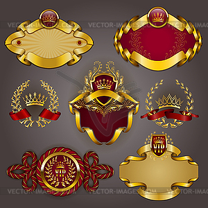 Set of gold vip - vector clipart