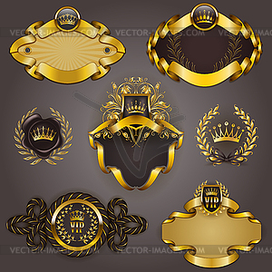 Set of gold vip - vector clip art