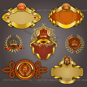 Set of gold vip - vector image