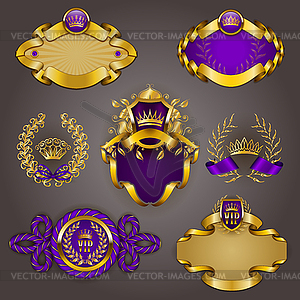 Set of gold vip - vector image