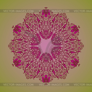 Ornamental round lace pattern, circle background - vector clipart