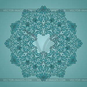 Ornamental round lace pattern, circle background - vector clip art