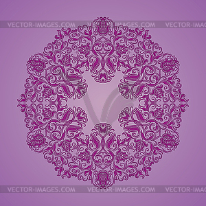 Ornamental round lace pattern, circle background - vector clip art