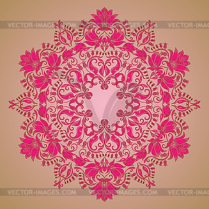 Ornamental round lace pattern, circle background - vector clip art