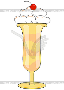 Glass with ice cream - vector clip art