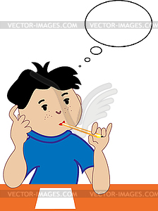 thinking boy cartoon