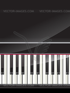 Grand piano keys background with space for text - vector image