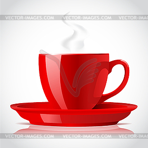 Red coffee cup - vector image