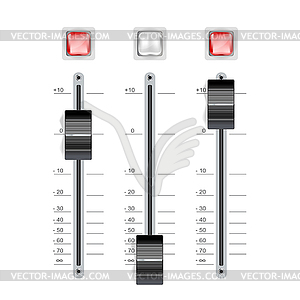 Audio mixing console - vector clipart