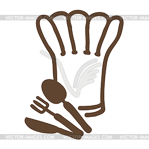 Chef hat ,fork,spoon and knife - vector image