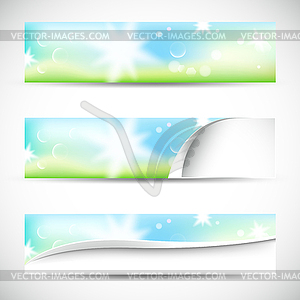 Banners with natural colors,lights and bokeh - vector image