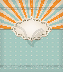 Retro blue background with texture and frame - vector clip art