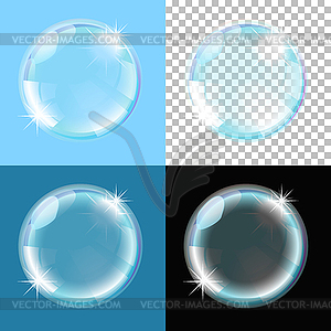 Bubble on different types of background - vector clip art