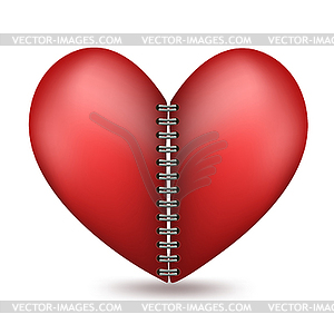 Heart shaped in two halfs with binder - vector image