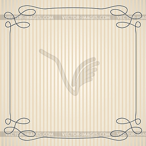 Vintage background with simple swirly frame - vector clipart