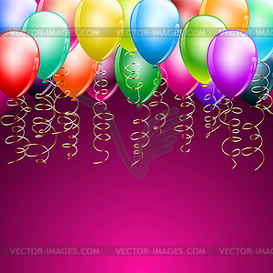 Colorful balloons as top border - vector clipart