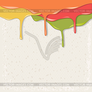 Paint dripping on vintage background - vector clip art