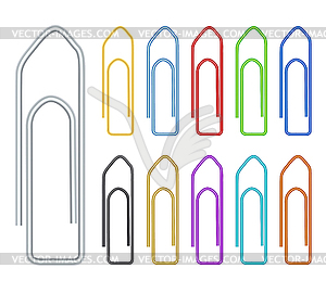 Multi-color paper clips - vector clip art