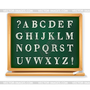 Abc set written on blackboard - vector image