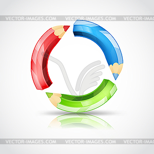 Art symbol with color pencils - vector clipart