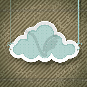 Cloud as retro sign on grunge background - vector clipart