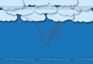 Blue background with clouds - vector image
