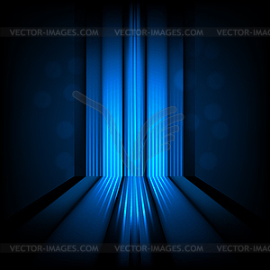 Background with abstract lines of blue light - vector image