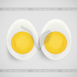 Boiled egg with yolk - vector clipart