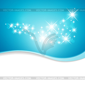 Blue background with stars - vector image