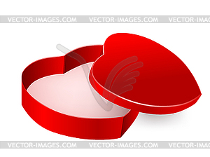 Red box in heart form - vector clipart