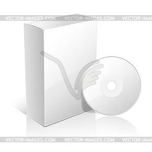 White carton box for software and disc - vector clipart