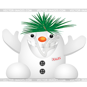 Funny snowman - vector clipart