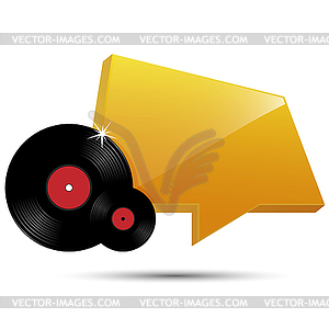 Vinyl disc and a billboard - vector clip art