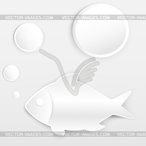 Fish and air bubbles - vector clip art