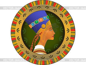 Tsarina of Egypt Nefertiti - vector clipart