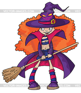 Witch girl - vector clipart