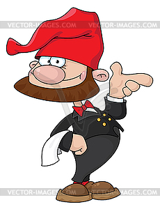 Waiter gnome - vector clipart