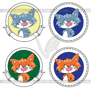 Angry cat banner - vector clip art