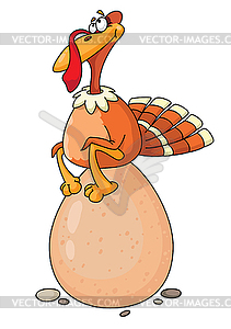 Turkey and egg - vector clipart