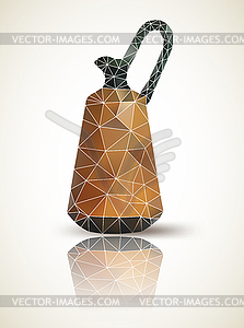 Ancient pot with triangle abstract design - vector clipart