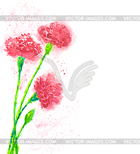 Picture of clove flowers. watercolor - vector clipart